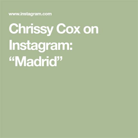 Mary Cox Instagram Madrid